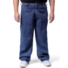 Jeans Baggy de Homem Hardsoda Tamanho Grande (Azul Escuro_38)