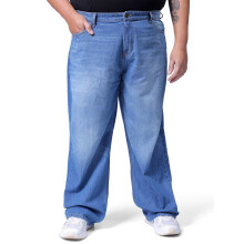 Jeans Hardsoda Masculinos Plus Size Baggy de Cintura Média (Azul_38)