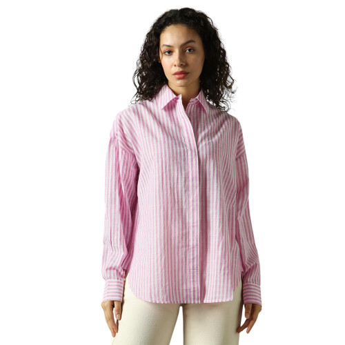 Camisa Oversized Listrada para Mulheres High Star