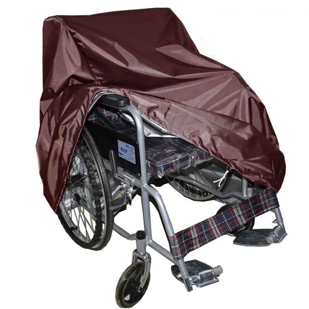 Brown Wheelchair And Mobility Scooter Cover Waterproof Outdoor Durable Oxford Foldable Travel 45X26x47in