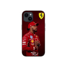 Custodia per telefono - Ferrari - Iphone 13 - Flessibile - Silicone - Motivo Lewis Hamilton