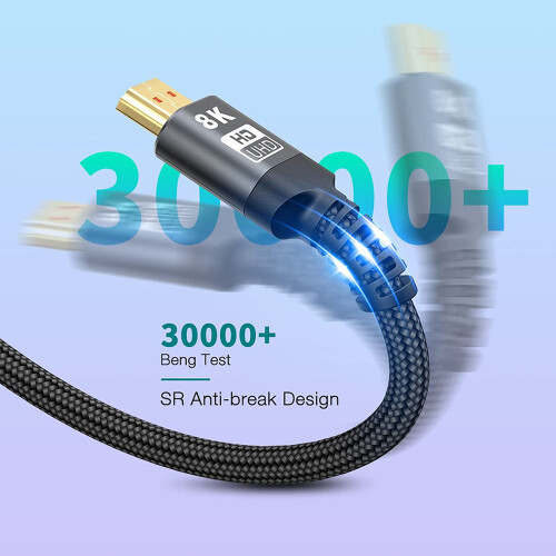 8K HDMI-kabel 3m, certifierad 1ms 48Gbps Ultra High Speed HDMI 2.1-kabel 8k 60Hz 2