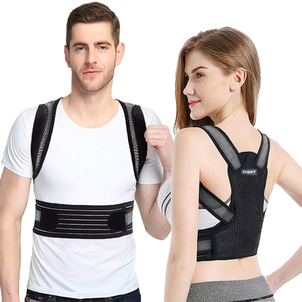 Adjustable Posture Corrector and Back Brace for Women and Men, Breathable Upper Back Support for Hunchback Correction (Waist 2328')