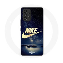Coque - Nike - Samsung Galaxy A53 5G - Goldenes Logo - Sternen Nacht - Flexibel