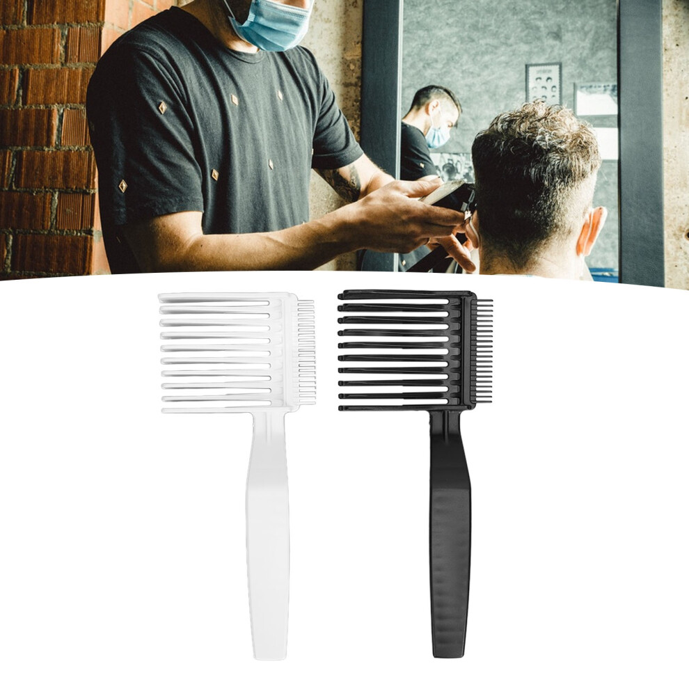 Unisex 2Pcs Abs Round Teeth Barber Hair Cutting Comb Fade