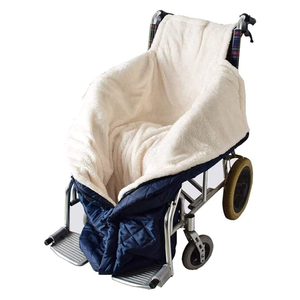 Fleece Lined Wheelchair Blanket for Winter, Warm Wind Resistant Lap Cover for Mobility Scooter Use