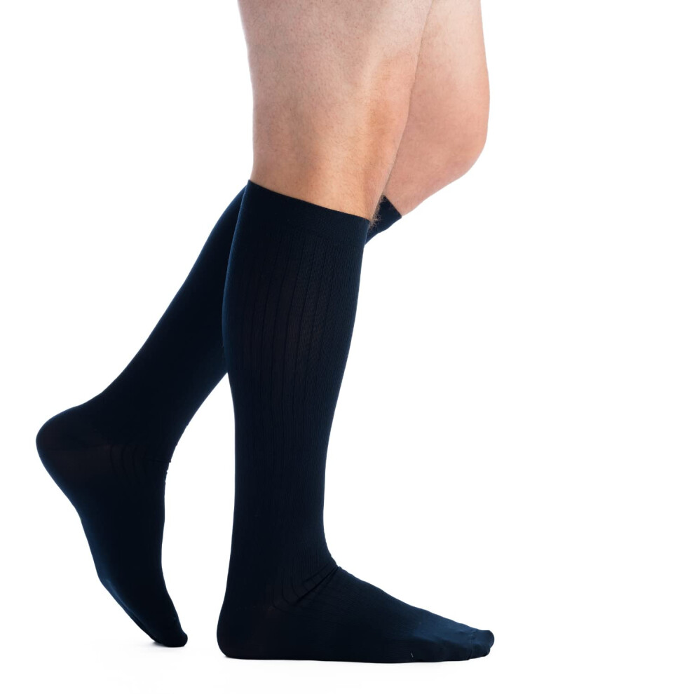 3040 mmHg Compression Socks for Men Navy Large, Extra Firm Graduated Support for Circulation