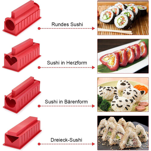 10-delat set med sushiverktyg röda 2
