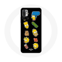 Funda para Xiaomi Redmi Note 10T 5G Los Simpson adhesivos fondo negro