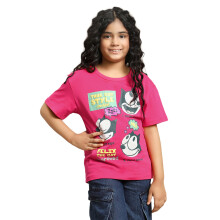 Kidsville Felix The Cat Geprinte T-shirt Voor Meisjes Roze