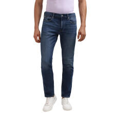 Calvin Klein Baumwolle Einfarbige Blaue Mid-Rise Jeans