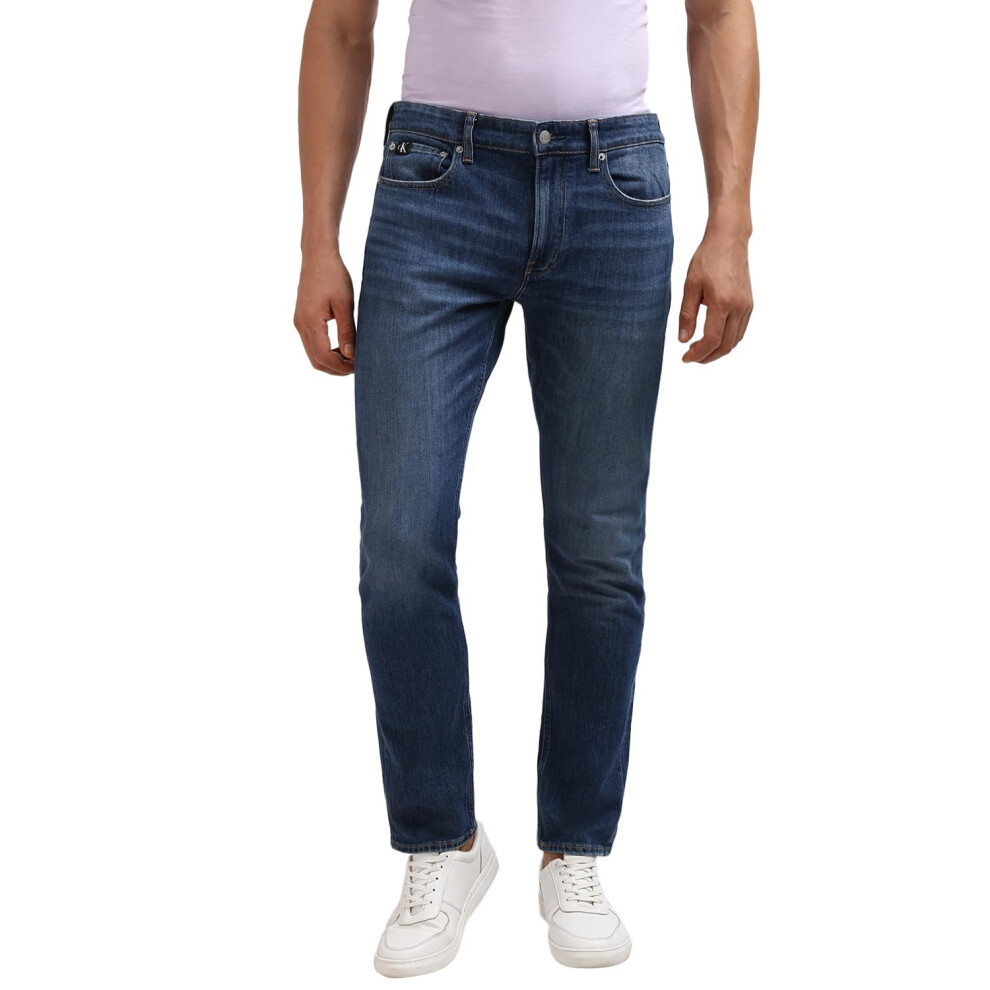 Calvin Klein Cotton Solid Mid-Rise Jeans Blue