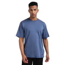 Calvin Klein Herren Blau Einfarbig Rundhals T-Shirt mit kurzen Ärmeln