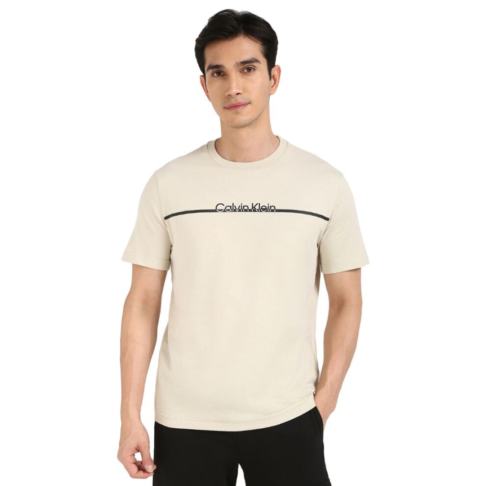 Calvin Klein Men Beige T Shirt
