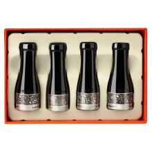 Cigar Mouthpiece Set for Men and Women Cigar Holder with 4 Size (Color:BlackSilver)