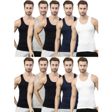 Dixcy Scott Originals Camisola U-Cavada Sem Mangas 100% Algodão Comprimido Branco