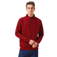 Sweatshirt Masculino Maroon Lingo Dennis em Algodão Relaxado de Manga Longa