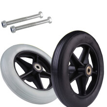 6 Inch Gray Wheelchair Front Wheels, NonSlip Solid Tires, Universal Caster Replacement for Standard Wheelchairs (2 Pcs)