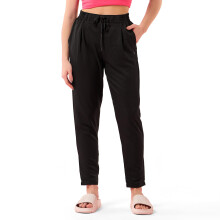 Enamor E407 Damen Faltenhose - Bequemer Schnitt, Mittlere Taille, Reguläre Länge