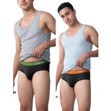 Cuecas Regulares Modal Masculinas - Preto Fogo, Preto Musgo - 2XL
