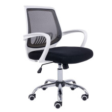 Ergonomic Office Chair with Lumbar Support, Breathable Mesh Desk Chair Adjustable Height Swivel White