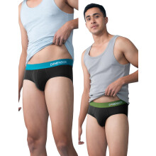 Cuecas Masculinas Modal Regulares - Preto Musgo, Preto Oceano - XL