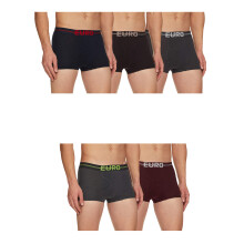 Euro Rupa Cueca Mini Trunk, Cores Variadas, Pacote de 5