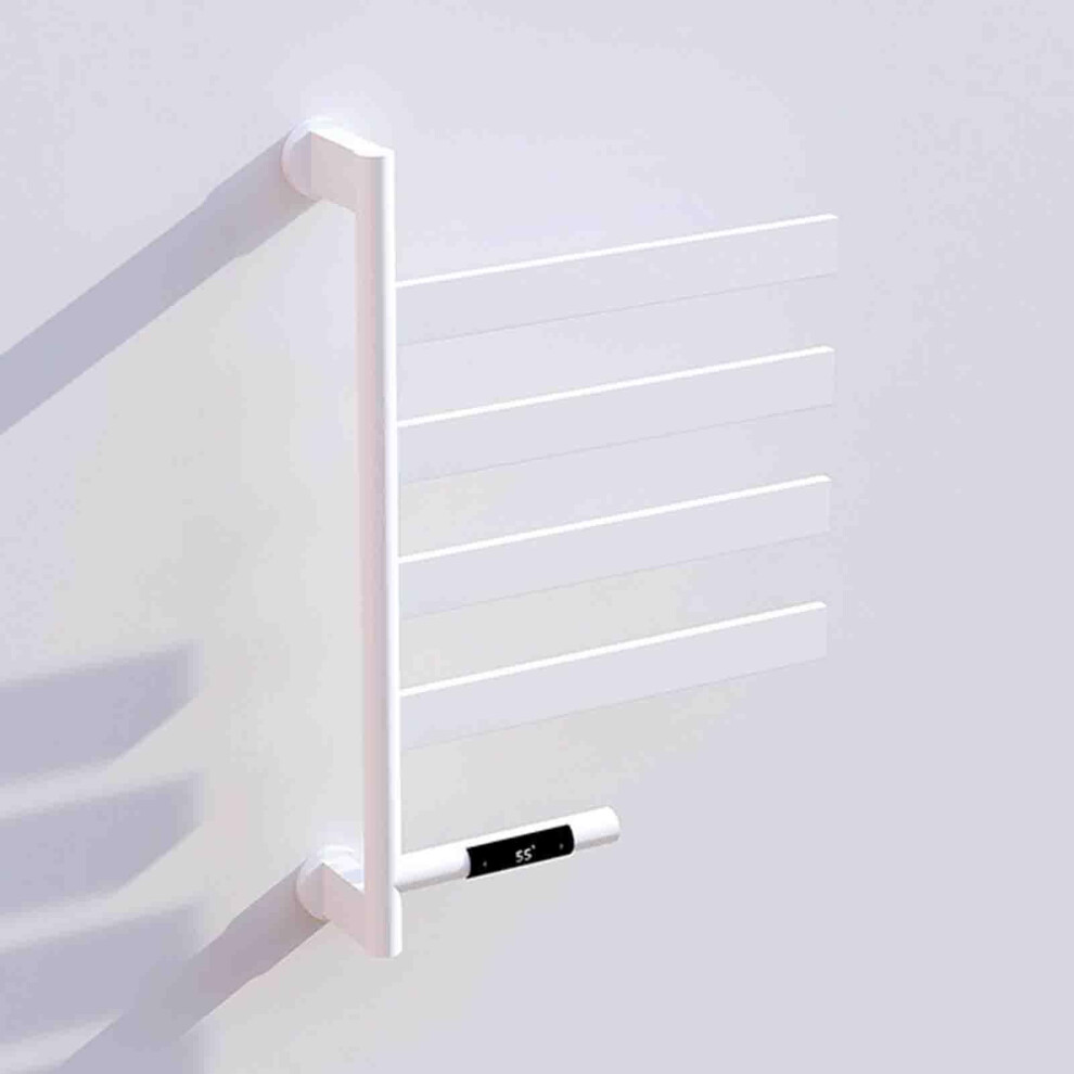 Wall Mounted Electric Towel Warmer With Timer, 4Bar 55C Fast Heating Stainless Steel Heated Rack 9073542893035
