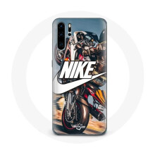 Coque voor Huawei P30 - Nike - Witte Logo - Motorwiel - Soepel - Unisex