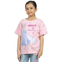 Kidsville Official Disney Princess Frozen Meisjes T-Shirt met Korte Mouwen in Roze