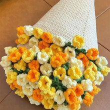 Handmade Crochet Flower Blanket Rose Bouquet Throw, Soft Cotton Pastel Knit for Romantic Home Décor (A6 Finished)