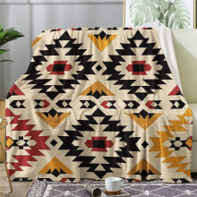 Yellow Aztec Boho Baby Blanket 40x50 Inches Soft Flannel Comfort Geometric Pattern for Everyday Use