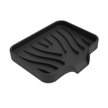 2 Pack Black Silicone Soap Dish with Fast Drainage NonSlip Base for Bathroom Kitchen Sink