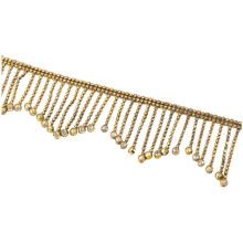 5 Yards Gold & Silver Beaded Fringe - Ideal for Fashion and Home Decor Golden