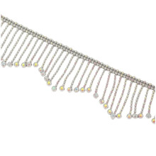 5 Yards Gold & Silver Beaded Fringe - Ideal for Fashion and Home Decor Silver
