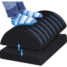 Foot Rest for Under Desk Adjustable Angle Ergonomic Foam Support for Office Work and Gaming Black