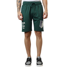 Free Authority Officiële Attack On Titans Geprinte Regular Fit Shorts Voor Mannen Groen