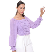 Ketch Blusa Feminina de Manga Longa Sólida+ (Khtp000206_Purple_M)