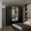 (Black, 160cm) 4 Door High Gloss Wardrobe 1