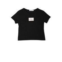 Camiseta de niña Calvin Klein con logo, cuello redondo y mangas cortas