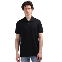 Calvin Klein Schwarzes Polo-Shirt mit Kragen und kurzen Ärmeln
