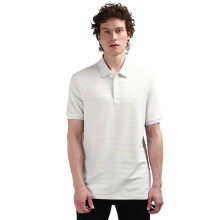 Calvin Klein Beige Gestreifter Polo Kragen Kurzarm Polo T-Shirt
