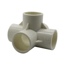 PVC 5 Way Hose Connector for Garden Irrigation, Leak Splitter Fitting, White 25mm, 2pcs