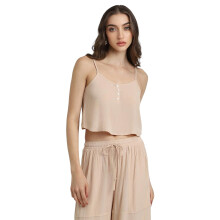 Camisa Feminina de Corte Regular Forever 21 (Fws24Cwof012801_Beige)
