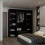 (Black, 160cm) 4 Door High Gloss Wardrobe 5
