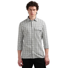 Camisa de Manga Larga con Cuello Abierto a Rayas de Calvin Klein