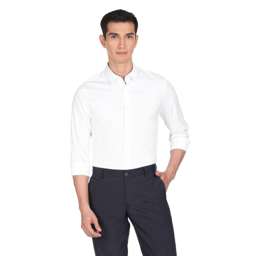 Calvin Klein Calvin Klein Herr Solid Skjorta Krage Vit