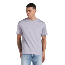 Calvin Klein Graues Baumwoll T-Shirt mit Logo, Rundhals, Kurzarm für Männer
