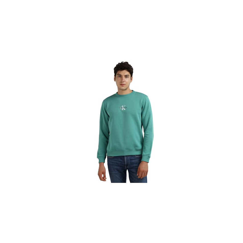 Calvin Klein Polycotton Round Neck Sweat Shirt Green