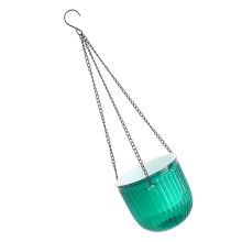 Self Watering Hanging Planter with Double Layer Drainage, Large Resin Flower Basket for Indoor and Outdoor Decor